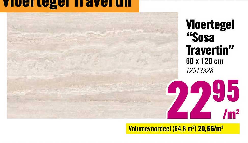 Vloertegel “Sosa Travertin” 60 x 120 cm