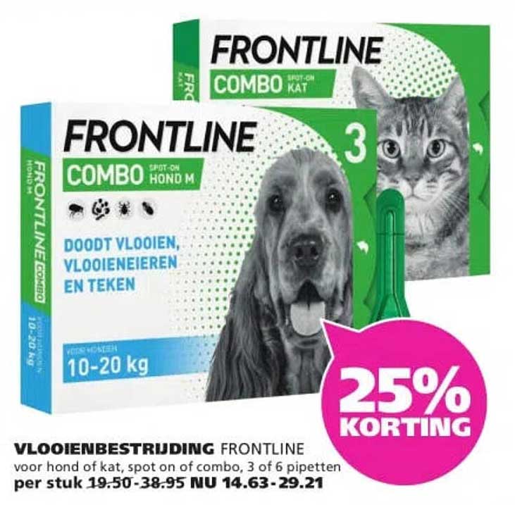Vlooienbestrijding FRONTLINE 25% korting