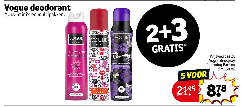 Vogue deodorant 2+3 GRATIS*