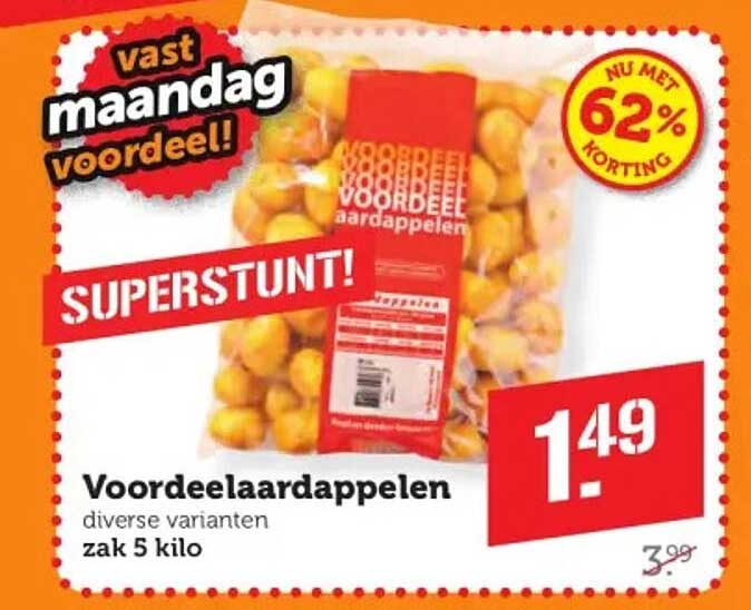 Voordeelaardappelen diverse varianten zak 5 kilo SUPERSHINT!