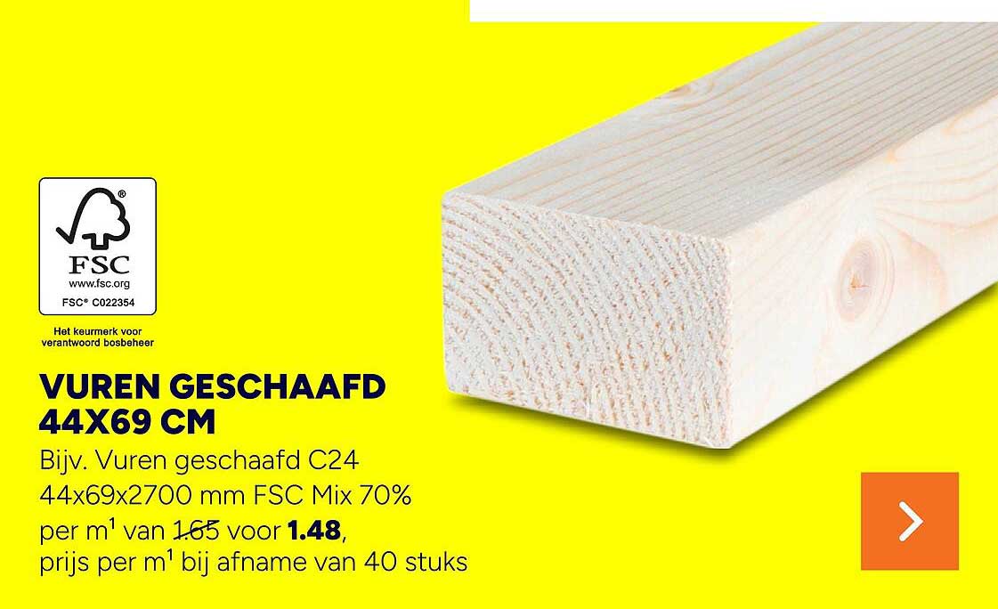 Vuren geschaafd 44x69 cm