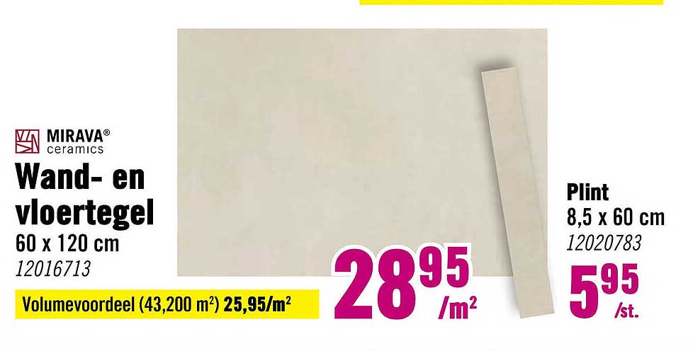 Wand- en vloertegel 60 x 120 cm