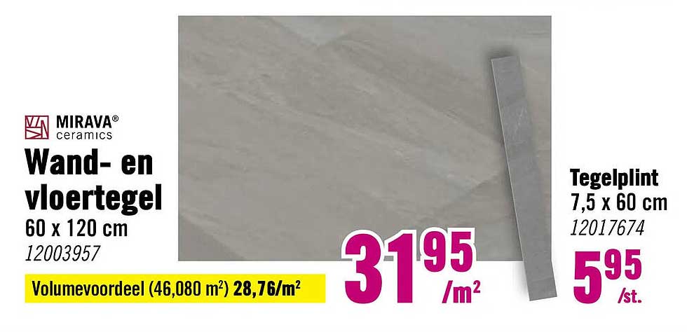 Wand- en vloertegel 60 x 120 cm