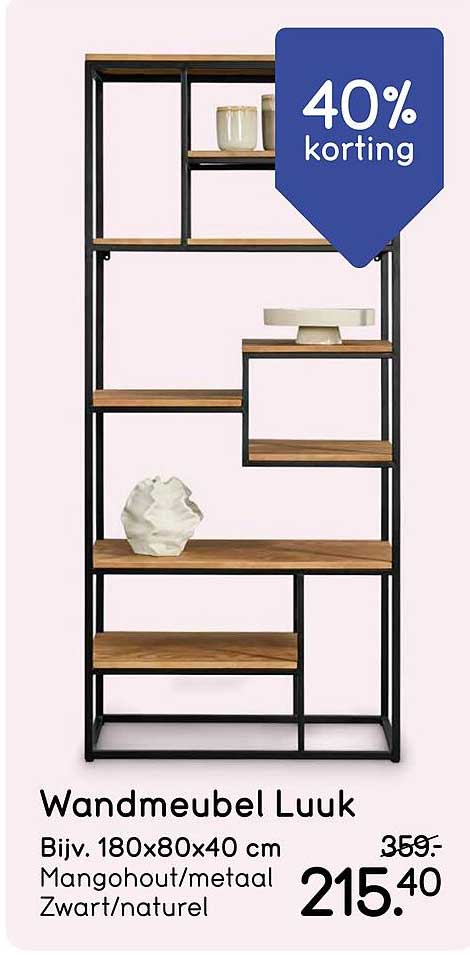 Wandmeubel Luuk 40% korting