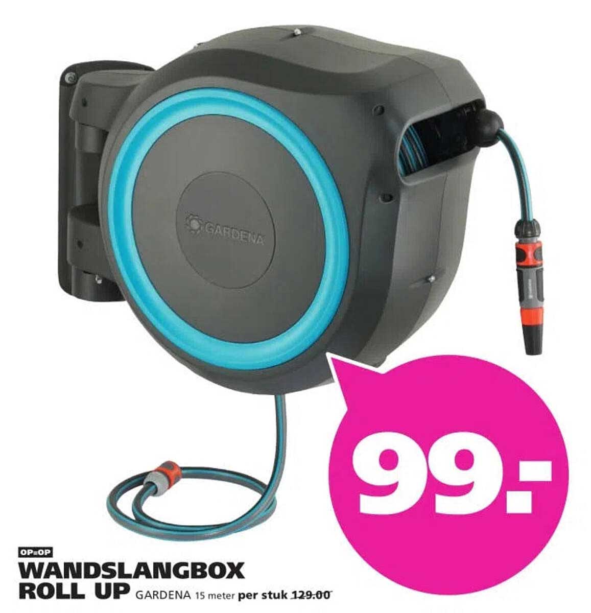 WANDSLANGBOX ROLL UP GARDENA 15 meter per stuk