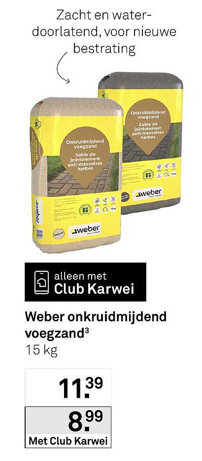 Weber onkruidmijdend voegzand 15 kg
