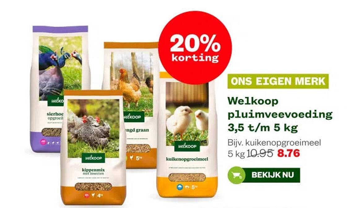 Welkoop pluimveevoeding 3,5 t/m 5 kg