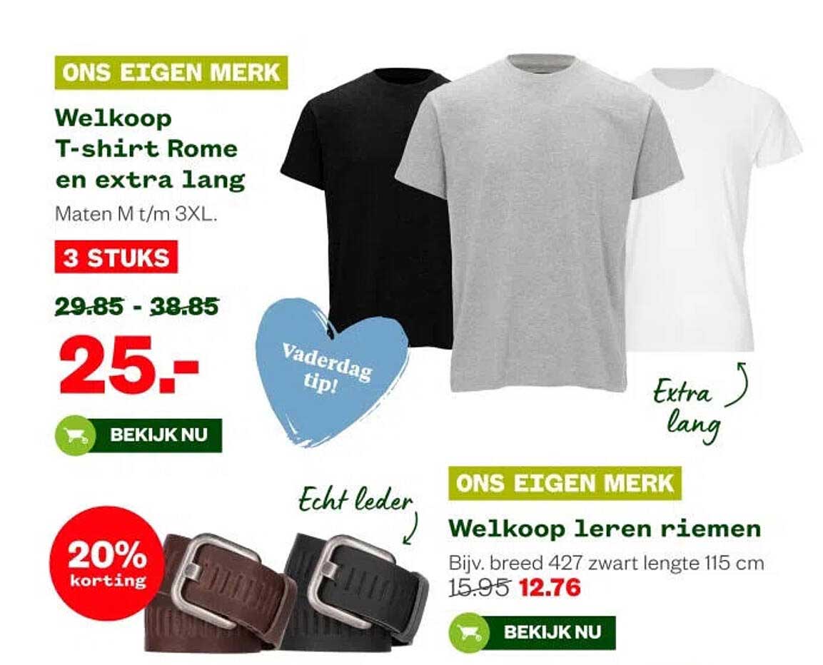 Welkoop T-shirt Rome en extra lang