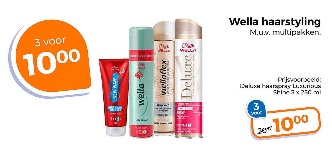 Wella hairstyling M.u.v. multipakken. 3 voor 10,00