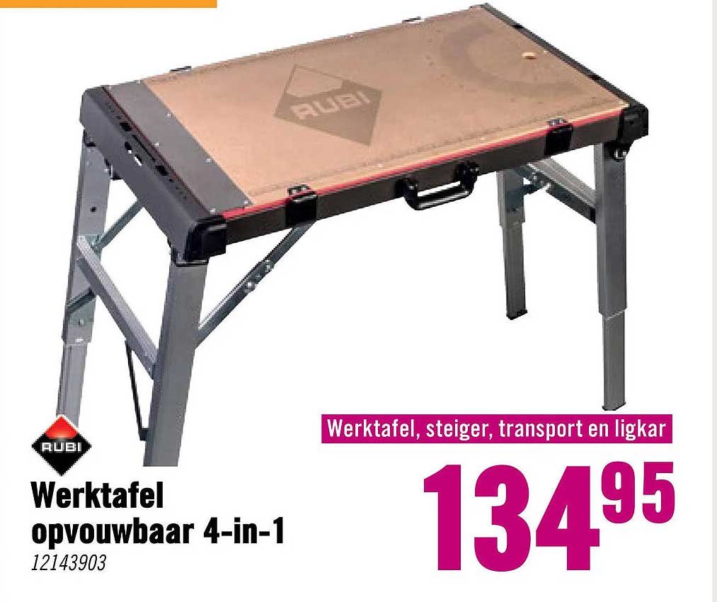 Werktafel opvouwbaar 4-in-1