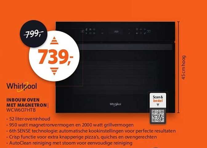 Whirlpool Inbouw oven met magnetron WCW6O7HTB