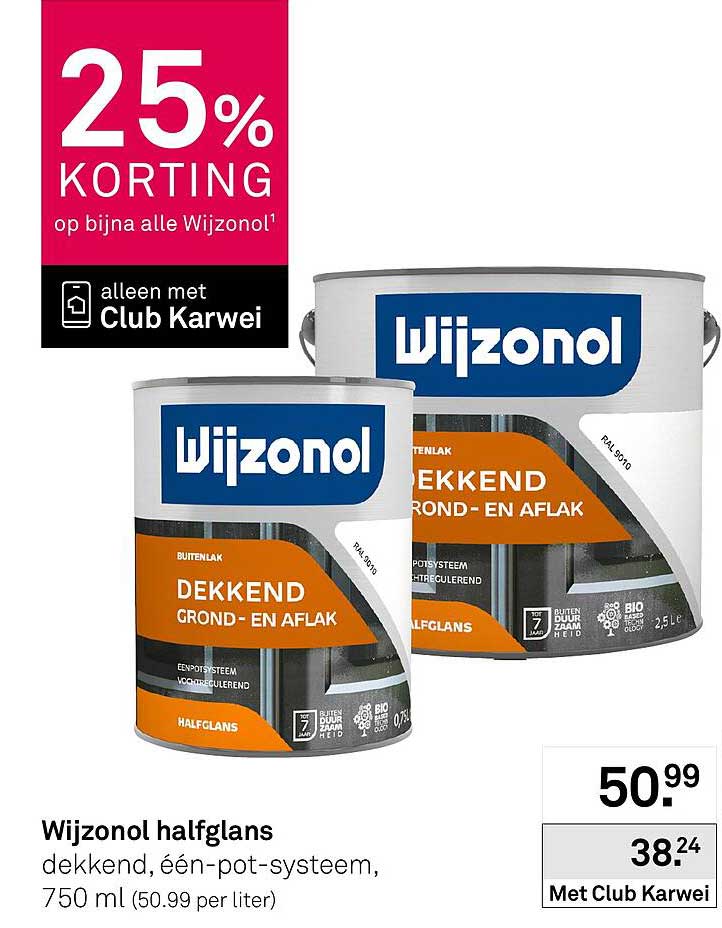 Wijzonol halfglans dekkend, één-pot-systeem, 750 ml (50.99 per liter) 25% korting op bijna alle Wijzonol
