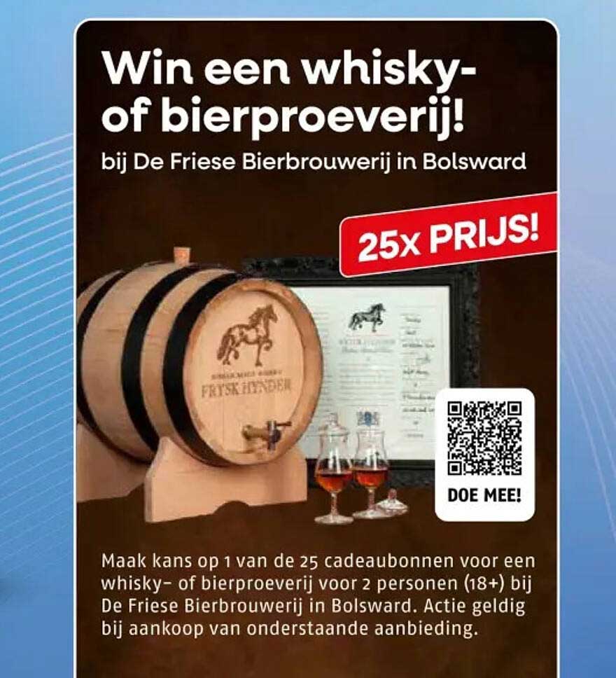Win een whisky- of bierproeverij! bij De Friese Bierbrouwerij in Bolsward 25x PRIJS!