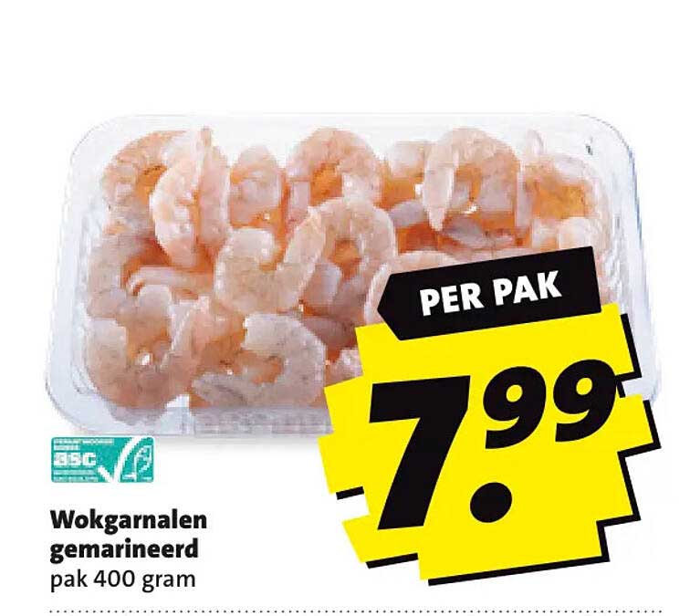 Wokgarnalen gemarineerd pak 400 gram