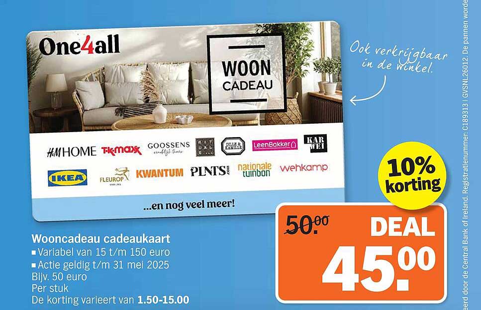 Wooncadeau cadeaukaart