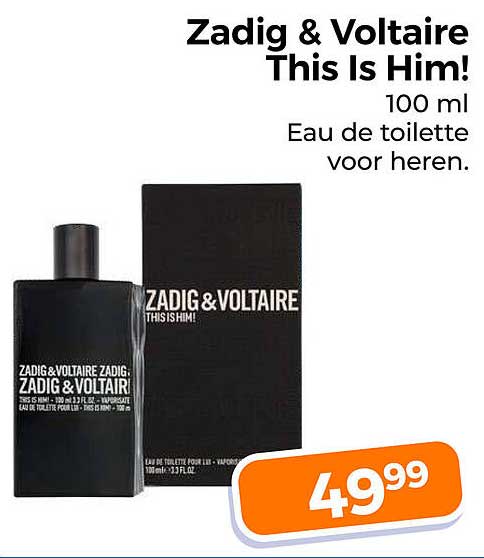 Zadig & Voltaire This Is Him! 100 ml Eau de toilette voor heren.