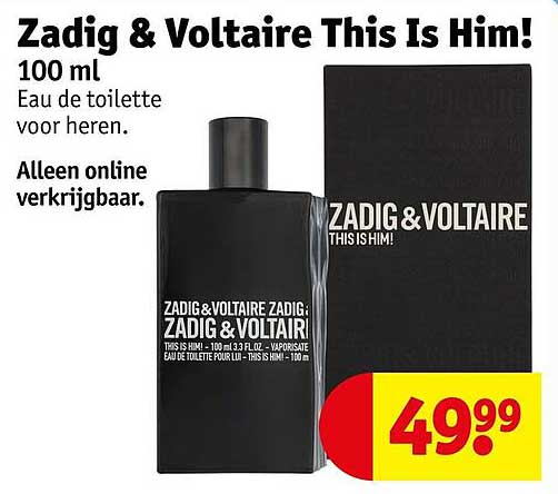 Zadig & Voltaire This Is Him! 100 ml Eau de toilette voor heren. Alleen online verkrijgbaar.