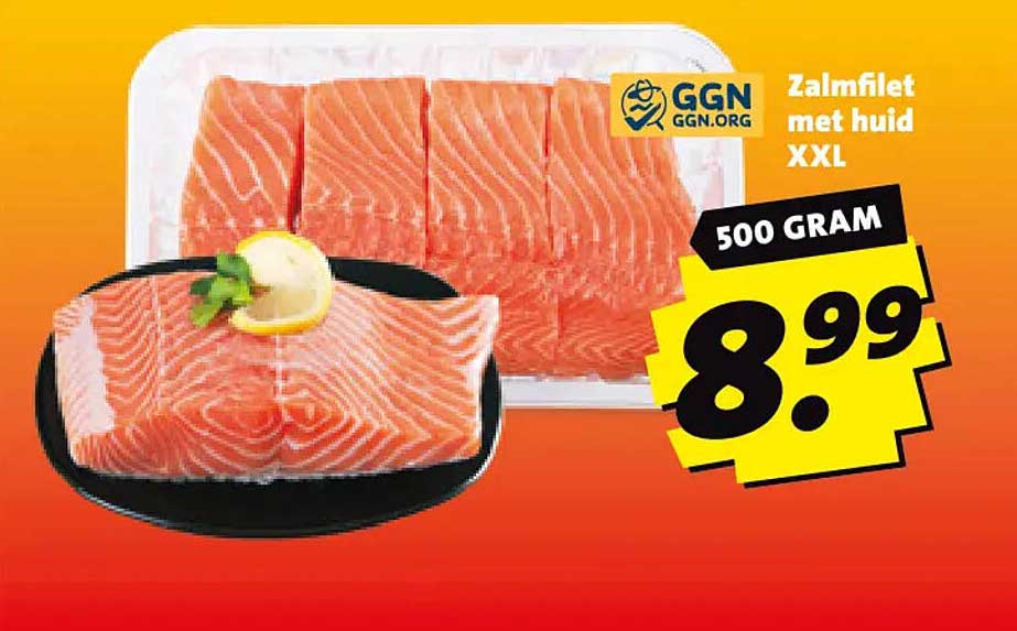 Zalmfilet met huid XXL 500 gram