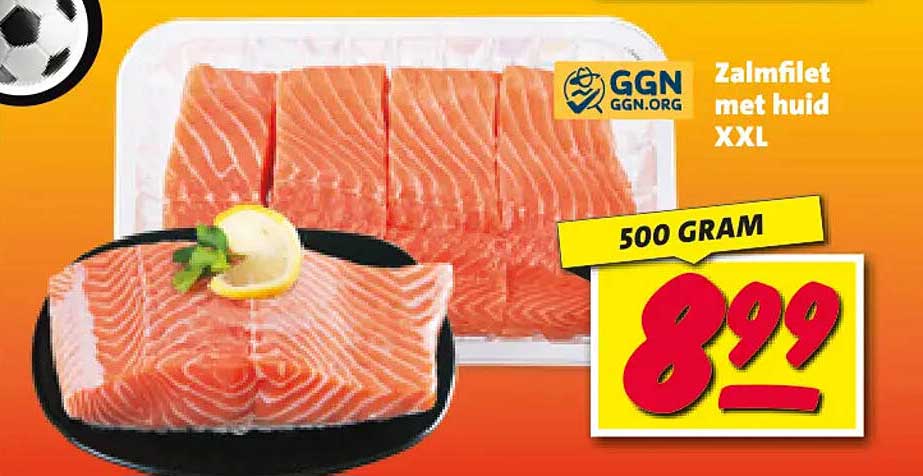 Zalmfilet met huid XXL 500 gram