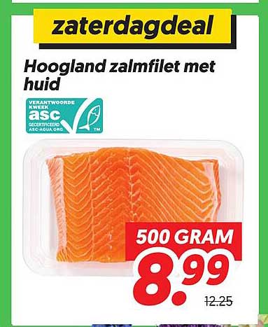 zaterdagdeal Hooigland zalmfilet met huid