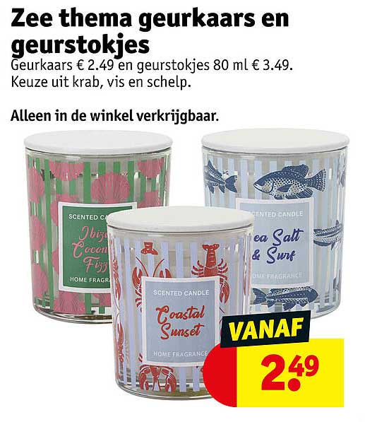 Zee thema geurkaars en geurstokjes
