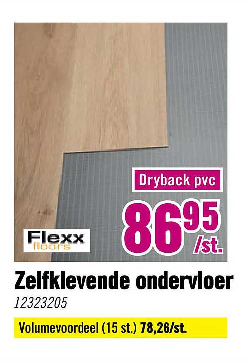 Zelfklevende ondervloer Dryback pvc