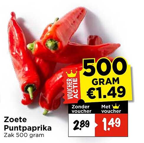 Zoete Puntpaprika Zak 500 gram