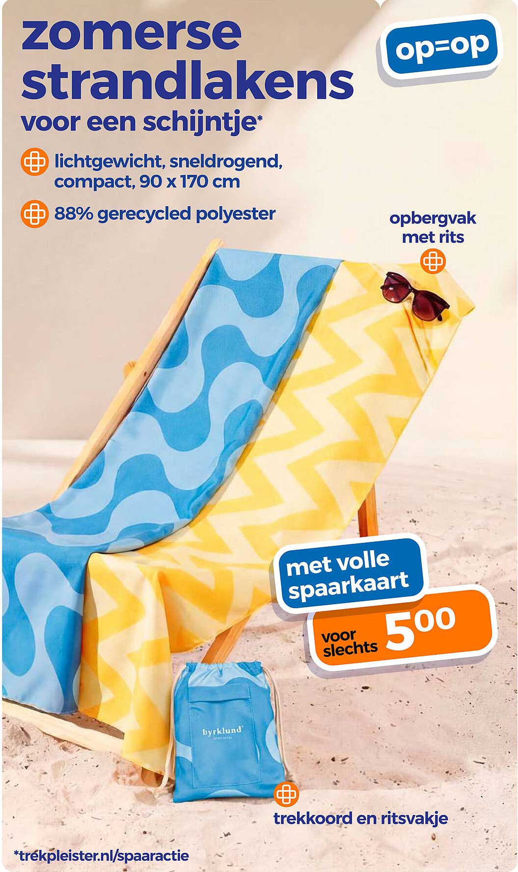 zomerse strandlakens voor een schijntje* met volle spaarkaart