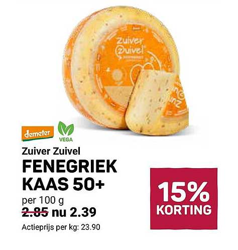 Zuiver Zuivel FENEGRIEK KAAS 50+ 15% KORTING