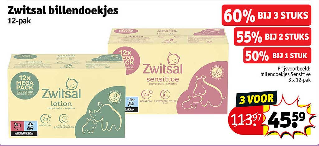 Zwitsal billendoekjes 12-pak