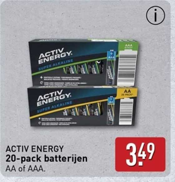 ACTIV ENERGY 20-pack batterijen AA of AAA.