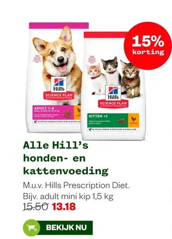 Alle Hill's honden- en kattenvoeding