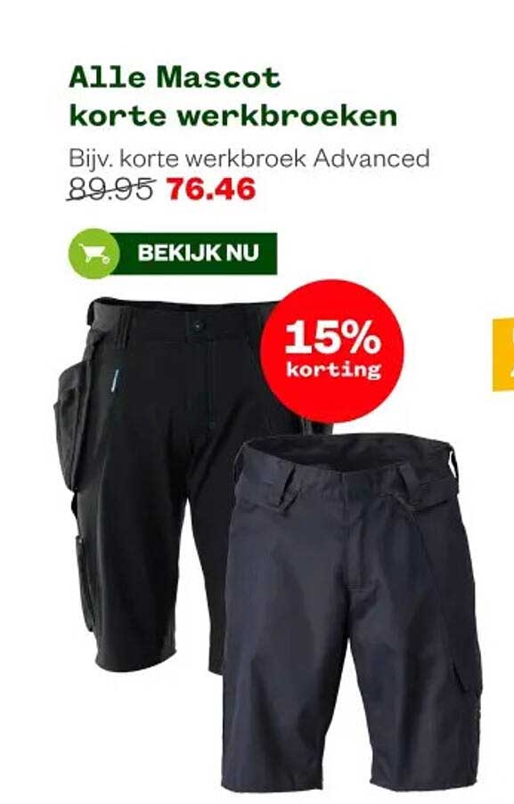 Alle Mascot korte werkbroeken