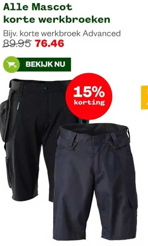 Alle Mascot korte werkbroeken