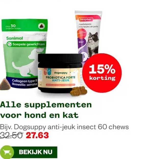 Alle supplementen voor hond en kat