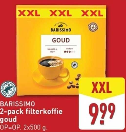 BARISSIMO 2-pack filterkoffie goud