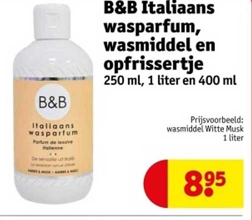 B&B Italiaans wasparfum, wasmiddel en opfrissertje