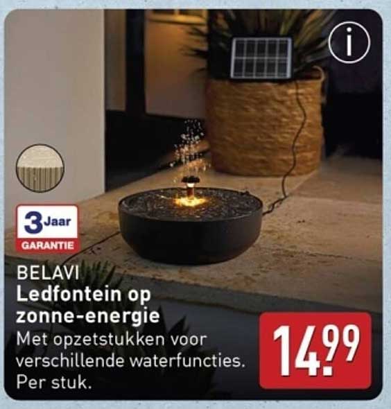 BELAVI Ledfontein op zonne-energie