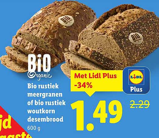 Bio rustiek meergranen of bio rustiek woutkorn desembrood