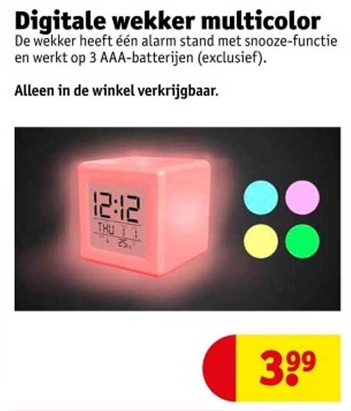 Digitale wekker multicolor