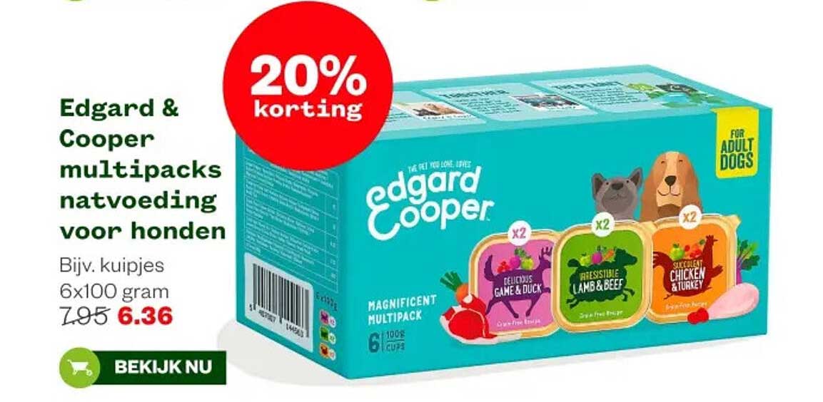 Edgard & Cooper multipacks natvoeding voor honden