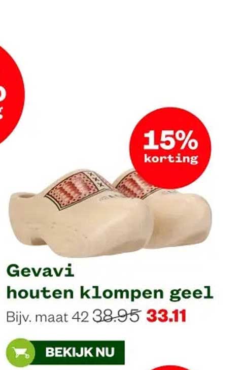 Gevavi houten klompen geel