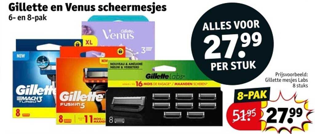 Gillette en Venus scheermesjes 6- en 8-pak