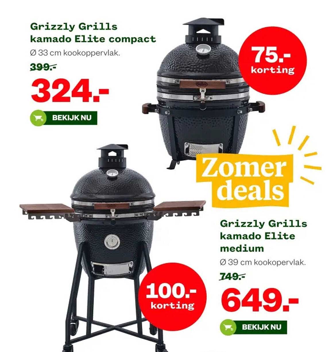 Grizzly Grills kamado Elite compact Ø 33 cm kookoppervlak