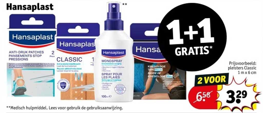 Hansaplast Wondspray en Pleisters - 1 + 1 Gratis