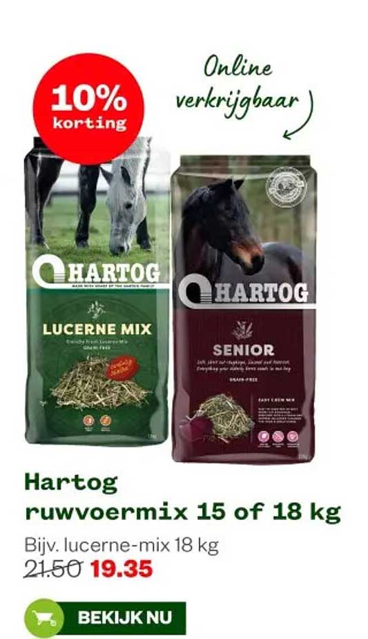 Hartog ruwvoermix 15 of 18 kg Bijv. lucerne-mix 18 kg