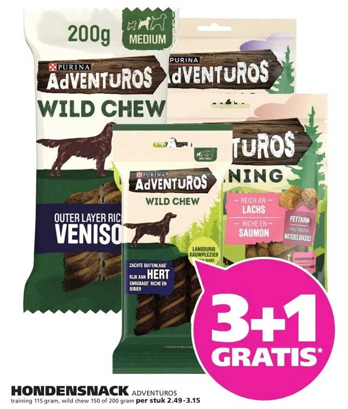 HONDENSNACK ADVENTUROS 3+1 GRATIS