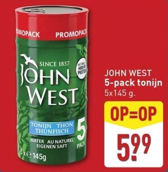 JOHN WEST 5-pack tonijn 5x145 g.