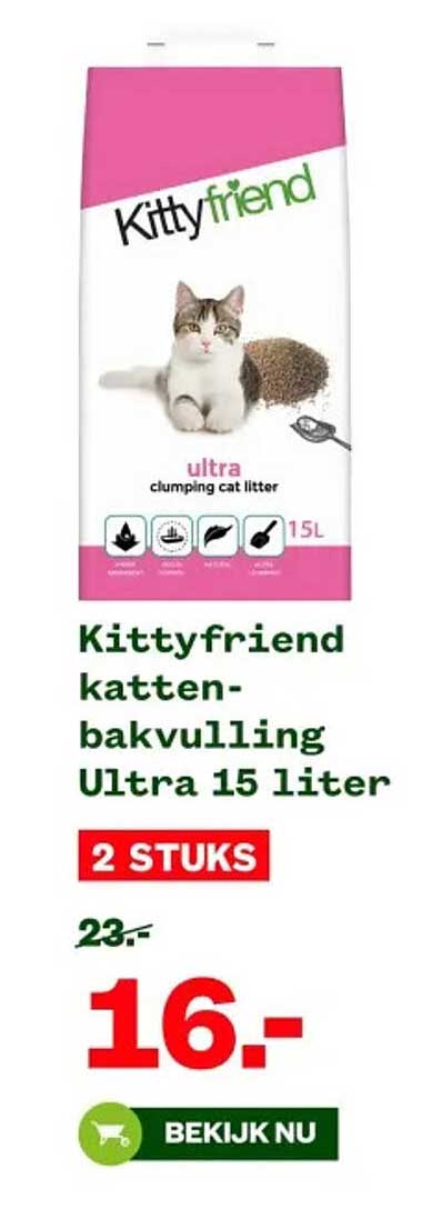 Kittyfriend kattenbakvulling Ultra 15 liter