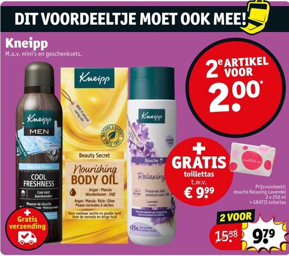 Kneipp - Doucheproducten en gratis toilettas